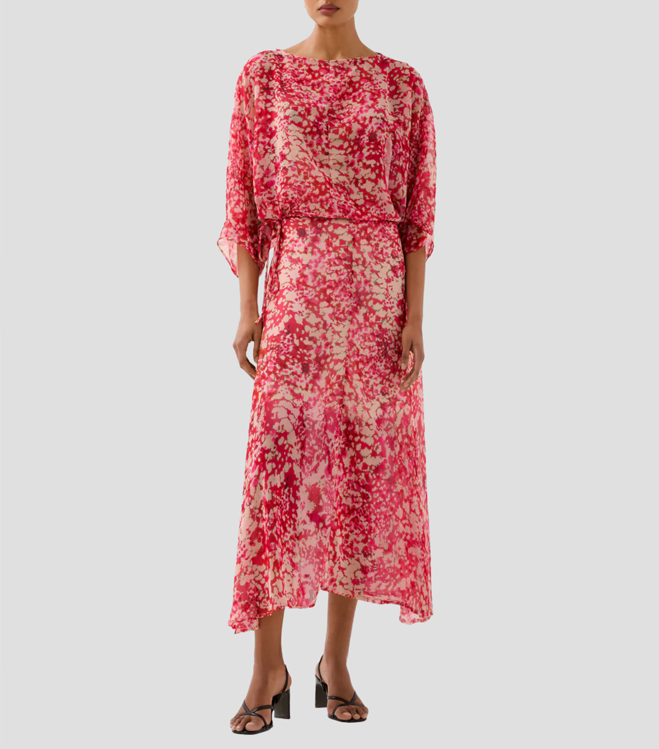 Blusa con estampado manga larga Mujer